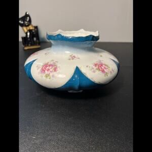 Imperial H & C Carlsbad Austria Antique 1884 To 1909 Flower Pot Vase Blue White